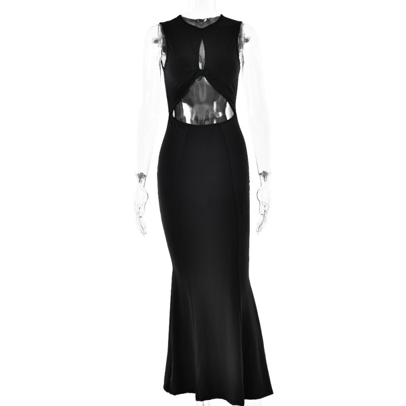 Spring Sexy Sleeveless Backless Round Neck Dress - Image 3