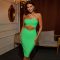 Spring Cross Shoulder Tube Top Bandage Dress
