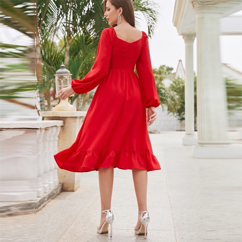 Sweet Summer Chiffon Hollow-Out Midi Dress - Image 2