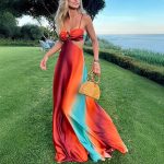 Island Vibes Sexy Sling Gradient Beach Dress