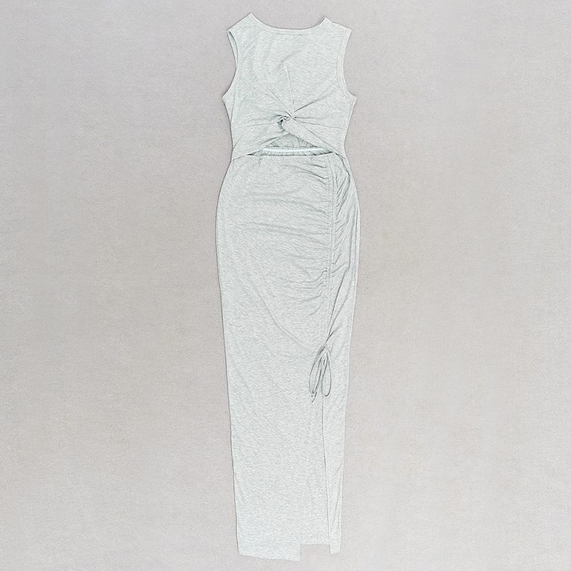 Sexy Round Neck Sleeveless Off-Shoulder Cropped Dress - Image 3