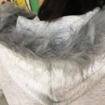 Zippers Hoodies Women Coat Casual Gray Femme Korean Fur photo review