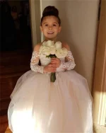 Cute Bow Back Flower Girl Ball Gown