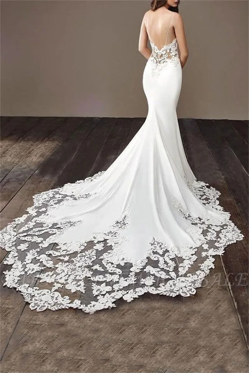 Boho Lace Mermaid Wedding Dress - Image 5