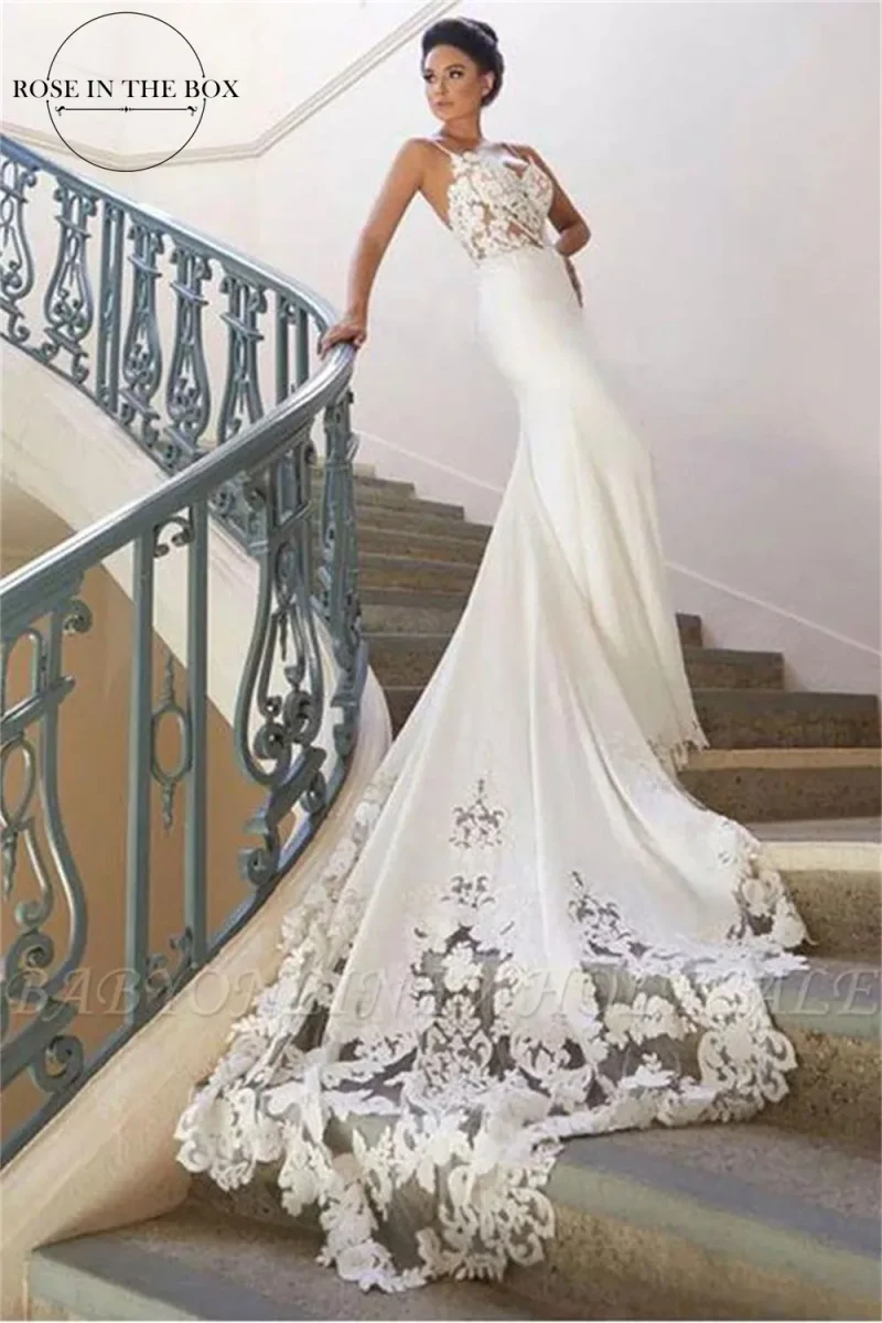 Boho Lace Mermaid Wedding Dress - Image 3