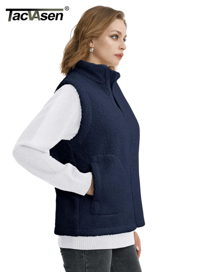 Women's Polar Fleece Stand Collar Vest - Image 5