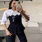 Strapless Denim Top & Pants Set - Image 3