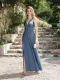A-Line Deep V-Neck Side Split Evening Gown