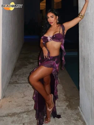 Floral Print Beach Bikini Set