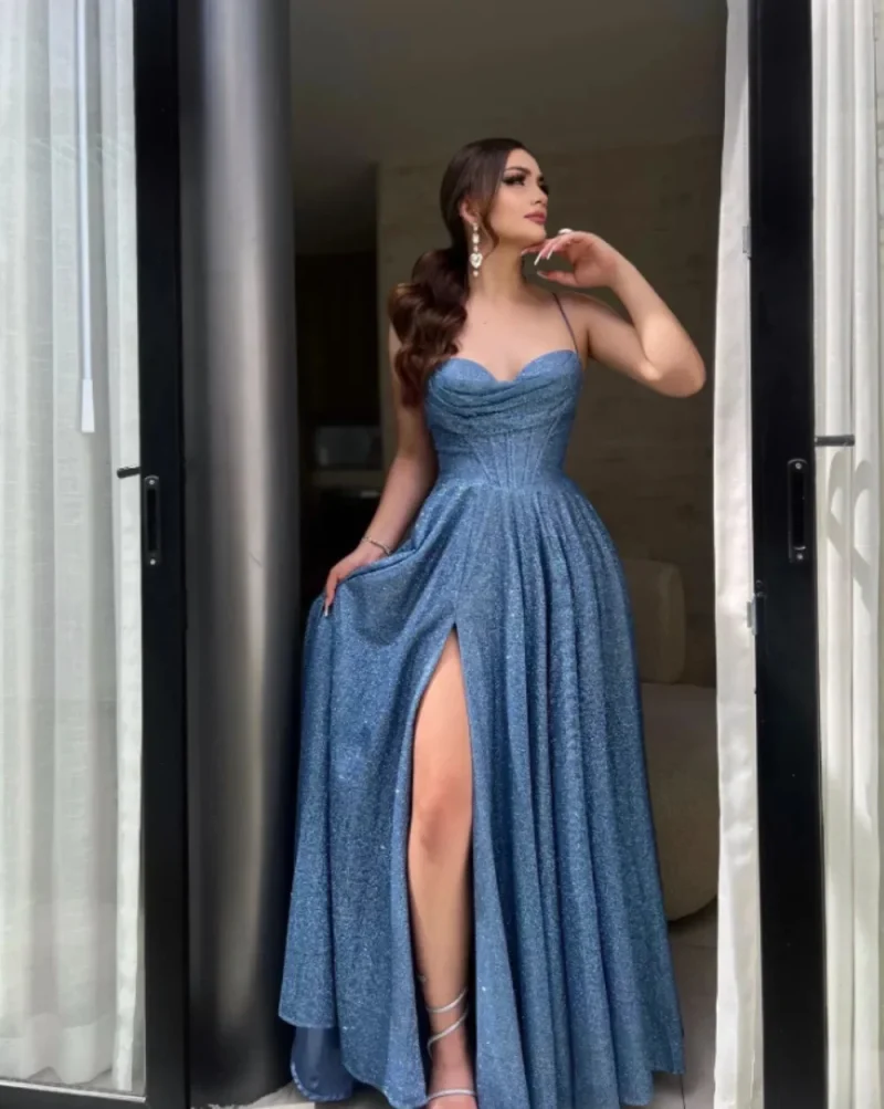 Glitter A-line Sweetheart Prom Dress - Image 4
