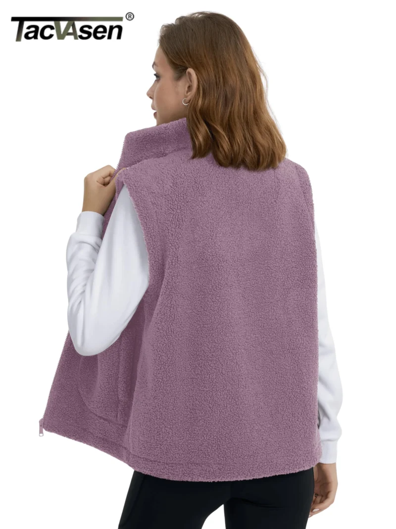 Women's Polar Fleece Stand Collar Vest - Image 6