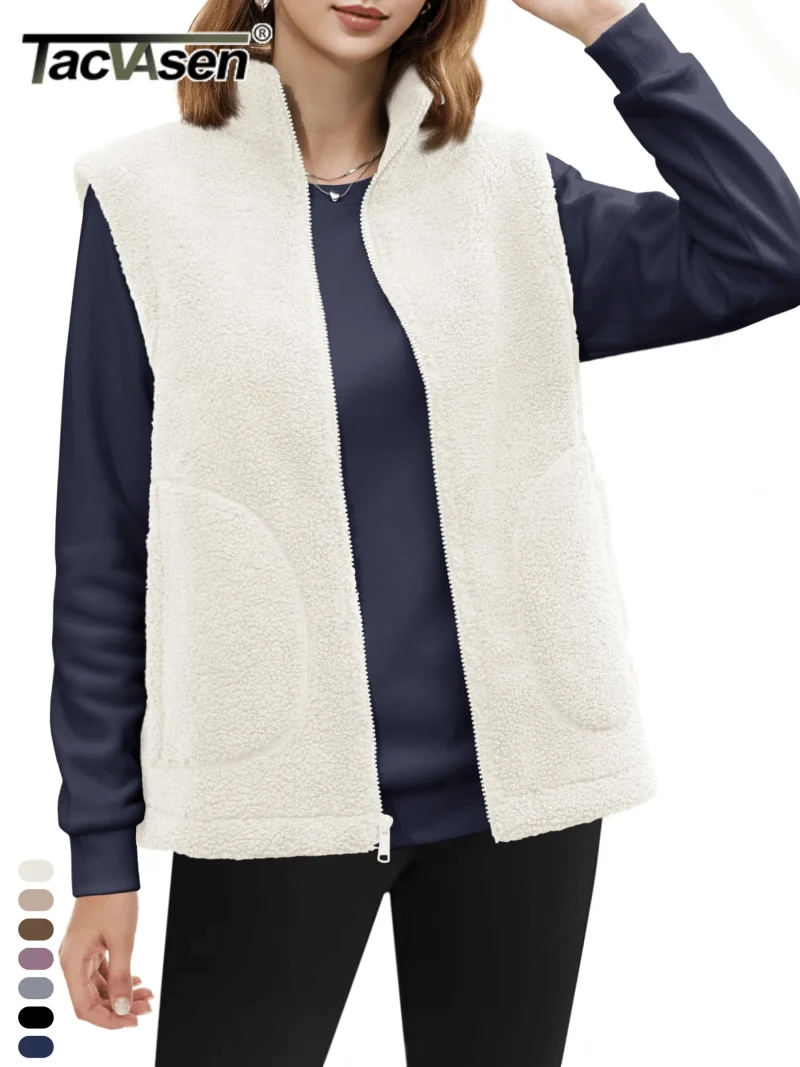 Women's Polar Fleece Stand Collar Vest