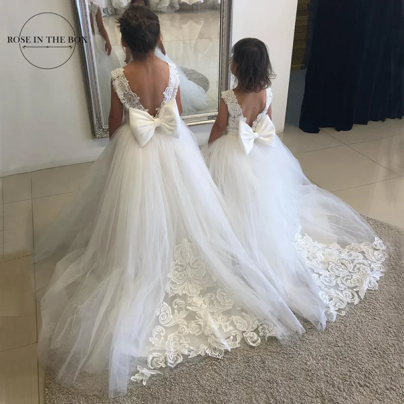 Lace Tulle Princess Flower Girl Dress