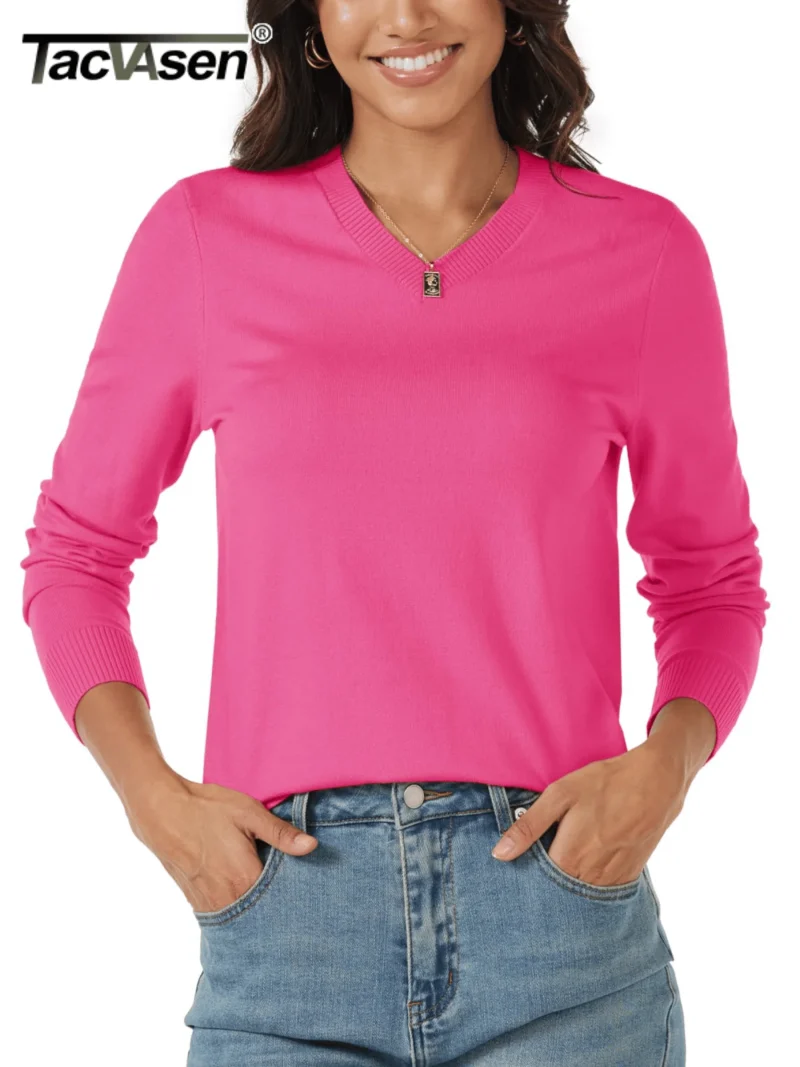 Women's V-Neck Knitted Sweater - Image 4