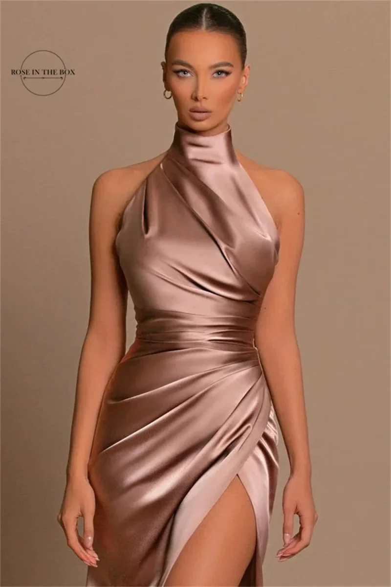 Halter Satin Bridesmaid Gown 2025 - Image 4