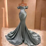 Sparkling Beaded Satin Mermaid Prom Dress - Image 2