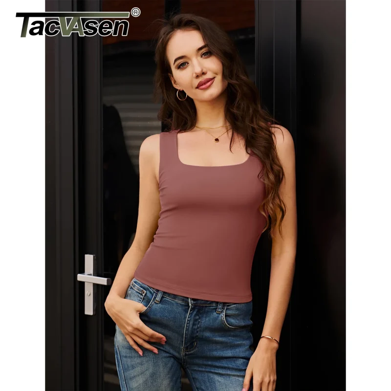 Women’s Square Neck Fitted Crop Top - Image 2
