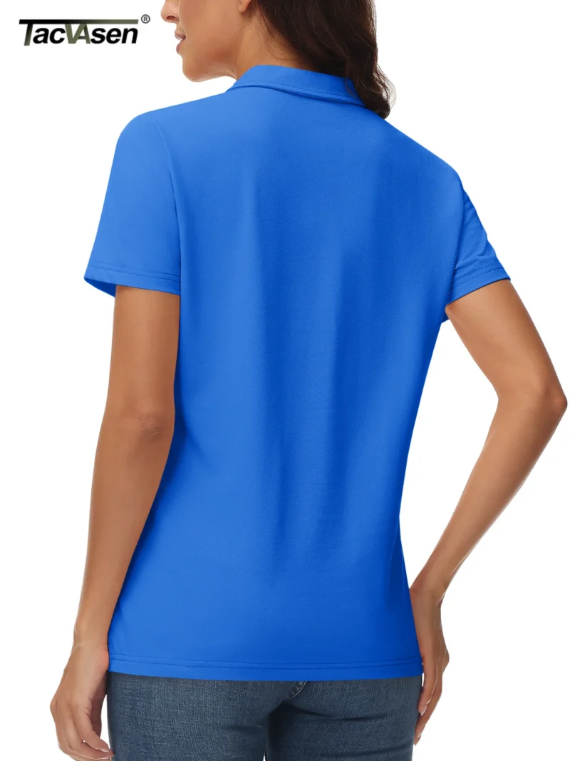 Women's Cotton V-Neck Polo Shirt - Image 3