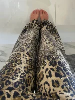 Vintage Leopard Print  Baggy Denim Pants