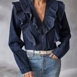 Pleated Baggy Denim 2-Piece