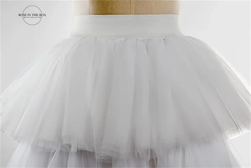 White High-Low Tulle Petticoat Skirt - Image 6