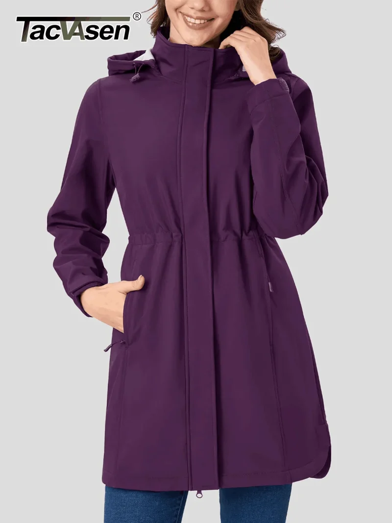 Women’s Long Hooded Waterproof Hiking Jacket
