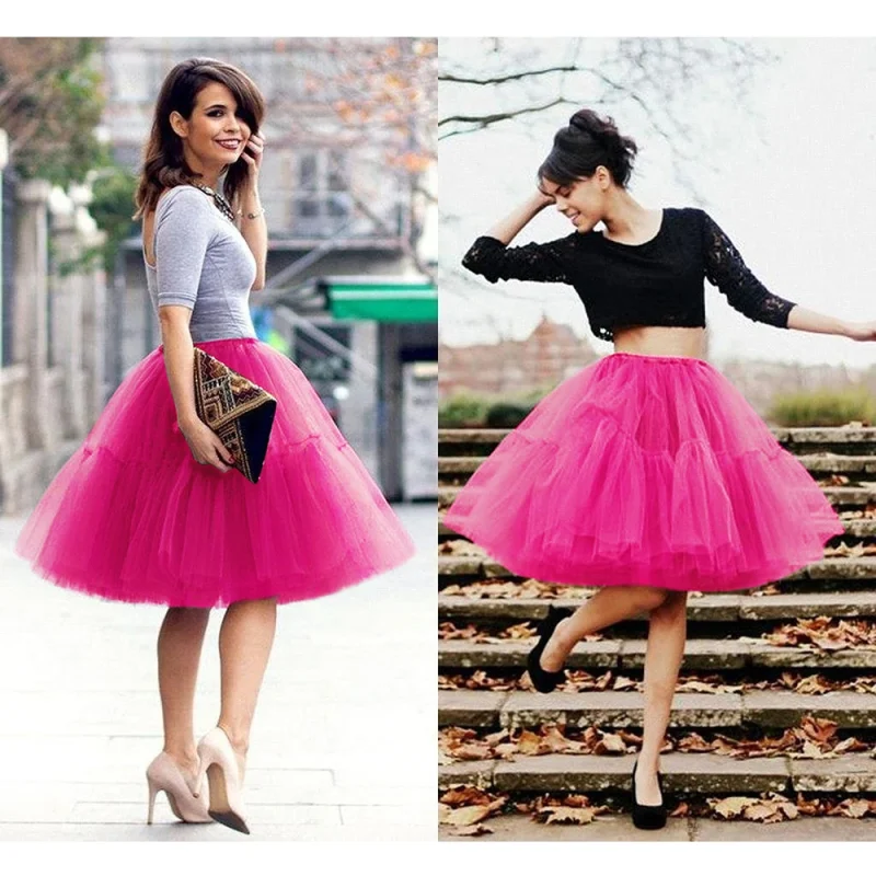 Multi-Layer Tulle Midi Skirt for Women - Image 2