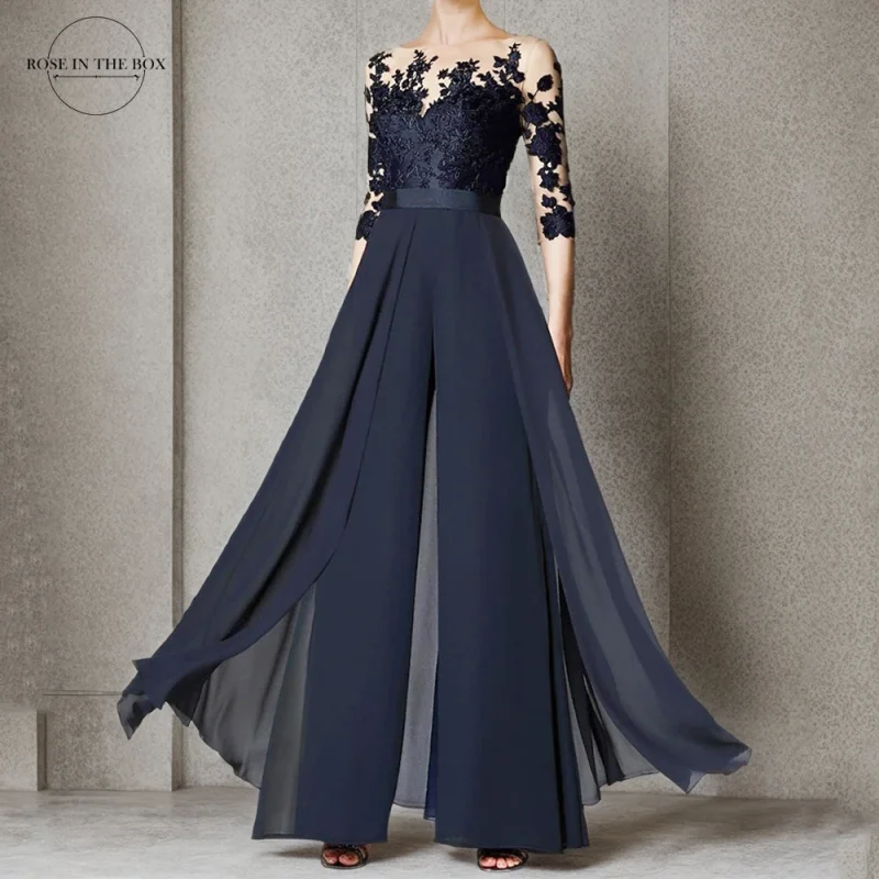Elegant Lace Jumpsuit for Wedding Guests - Image 2
