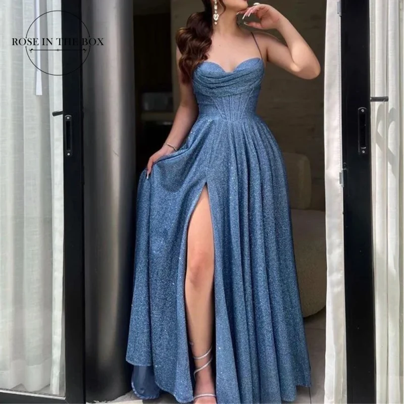 Glitter A-line Sweetheart Prom Dress