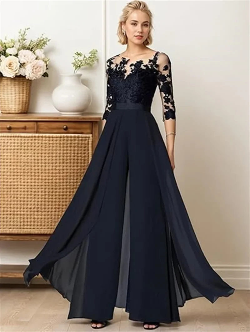 Elegant Lace Jumpsuit for Wedding Guests