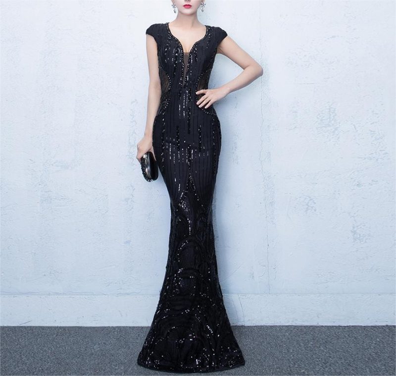 Elegant Slim Fit Fishtail Evening Banquet Dress