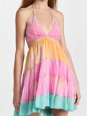 Women’s French Vacation Halter Lace-Up Backless Dress