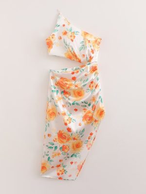 French Backless Side Slit Slip Dress for Women