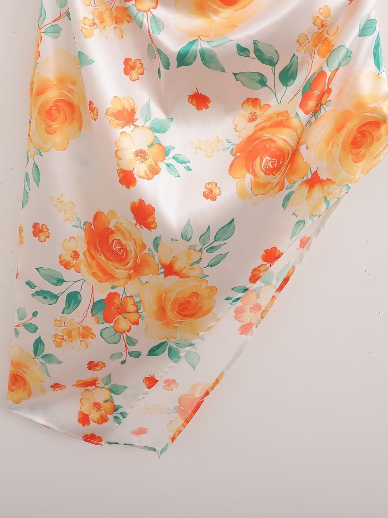 French Backless Side Slit Slip Dress for Women - Image 4