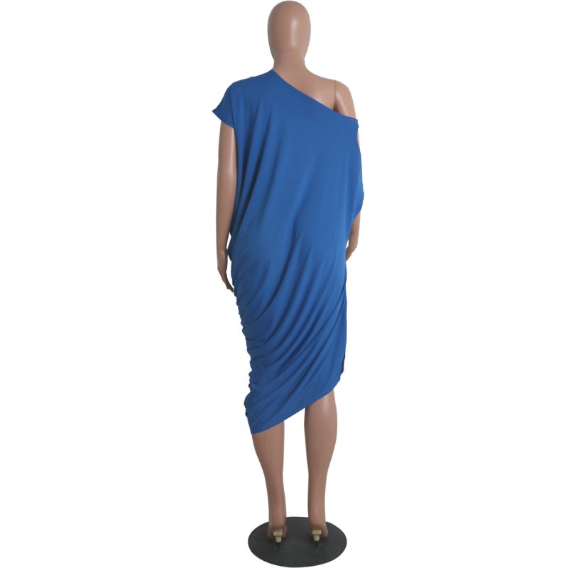 Women's Asymmetrical Off-Shoulder Loose Party Dress - Image 4