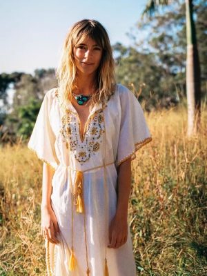 Bohemian Embroidered Crochet Dress for Women