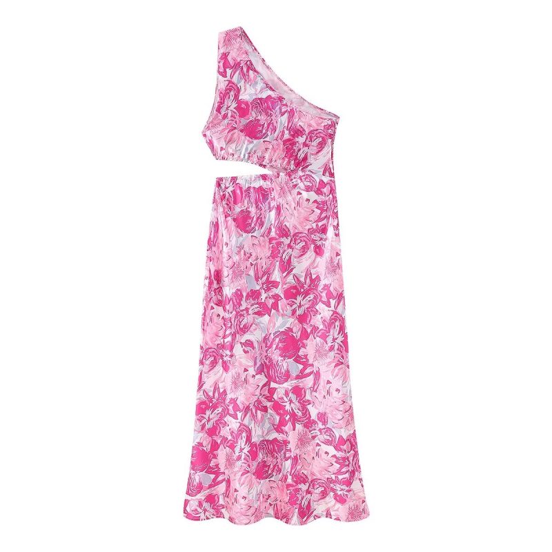 Printed Cropped Sleeveless Spring Pink Women Dress - Image 2