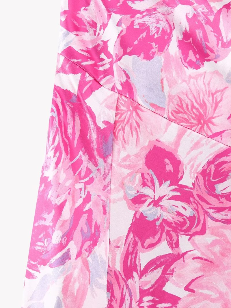 Printed Cropped Sleeveless Spring Pink Women Dress - Image 4