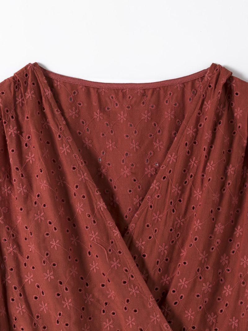 Sexy Spring Hollow Out Cutout Embroidered Dress - Image 4