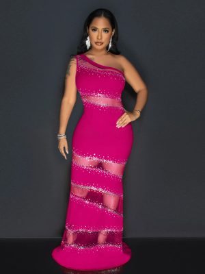 Sleeveless Mesh Stitching Solid Color Dress