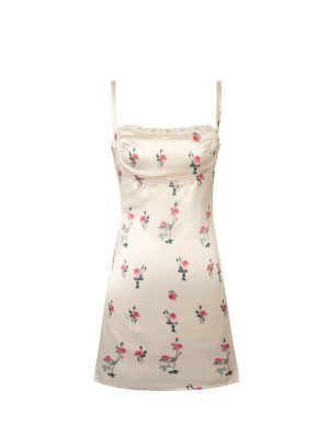 Sexy Spring Satin Slim Lace Spaghetti Strap Dress