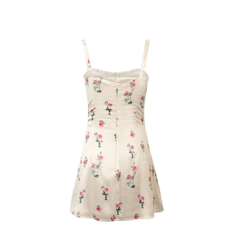 Sexy Spring Satin Slim Lace Spaghetti Strap Dress - Image 2