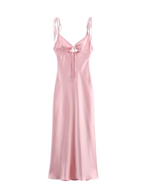 Hollow Out Cutout Silk Satin Sling Dress