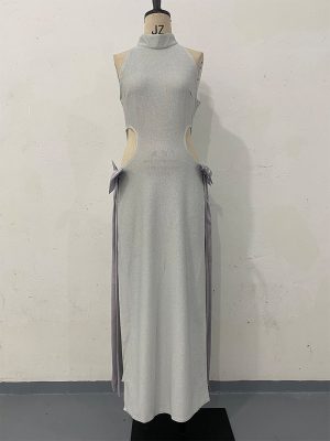 Chic Asymmetric Halter Dress for Hipster Women