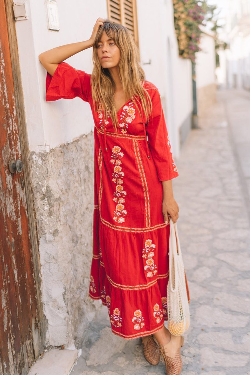 Bohemian Embroidered Dress Perfect for Holiday