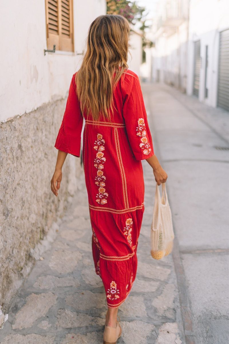 Bohemian Embroidered Dress Perfect for Holiday - Image 2