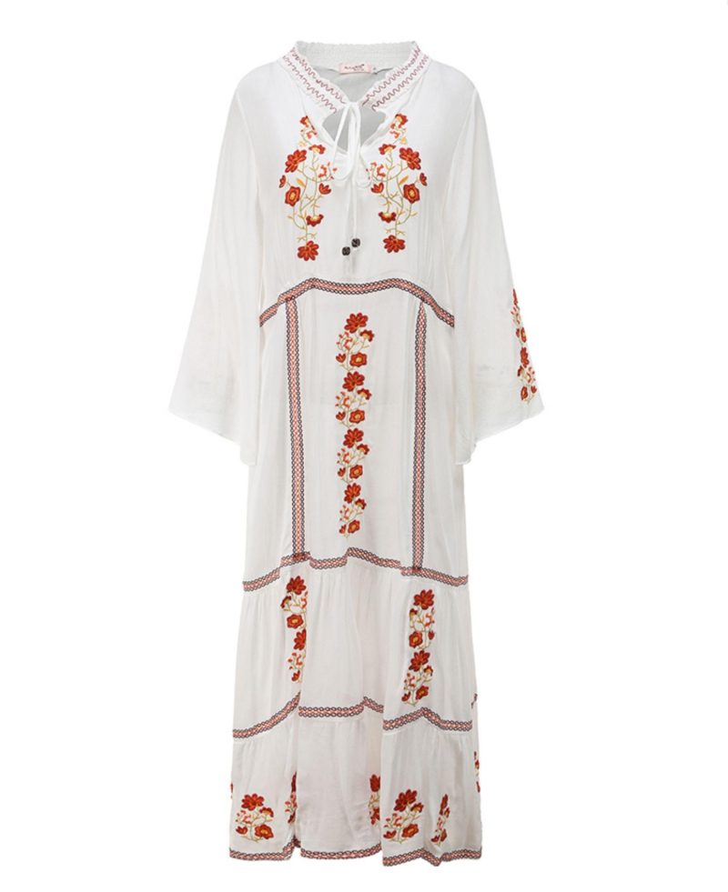 Bohemian Embroidered Dress Perfect for Holiday - Image 4