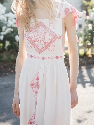 Embroidered Tassel Vintage Sling Long Dress
