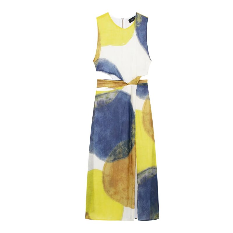 Casual Printed Sleeveless Early Autumn Dress - Image 2
