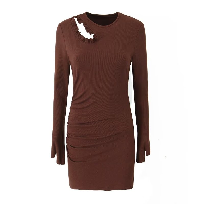 Sexy Backless Hollow Out Knitted Autumn Dress - Image 2